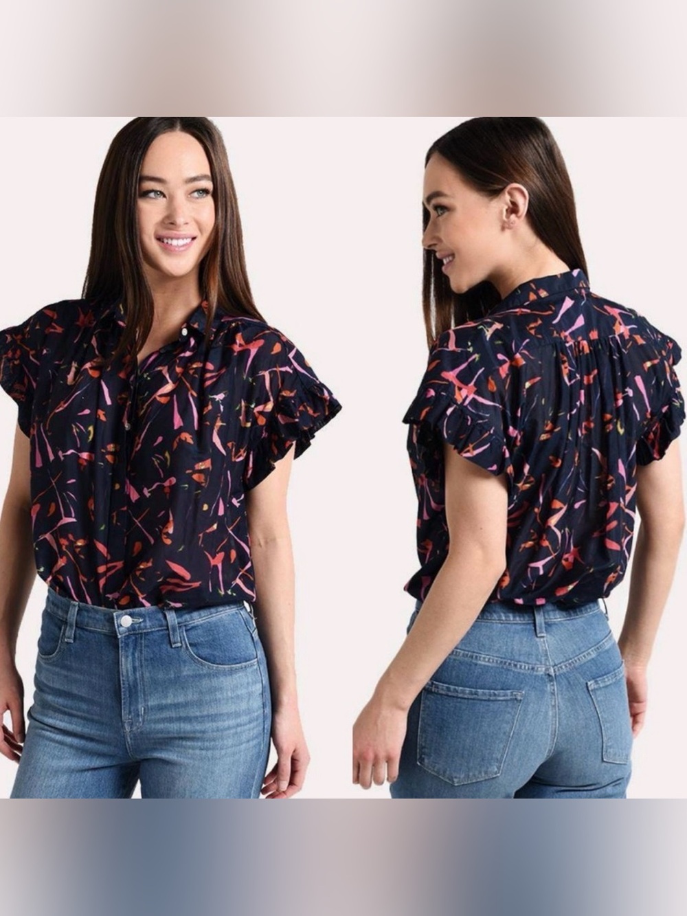 TROVATA Marianne Ruffle Sleeve Shirt